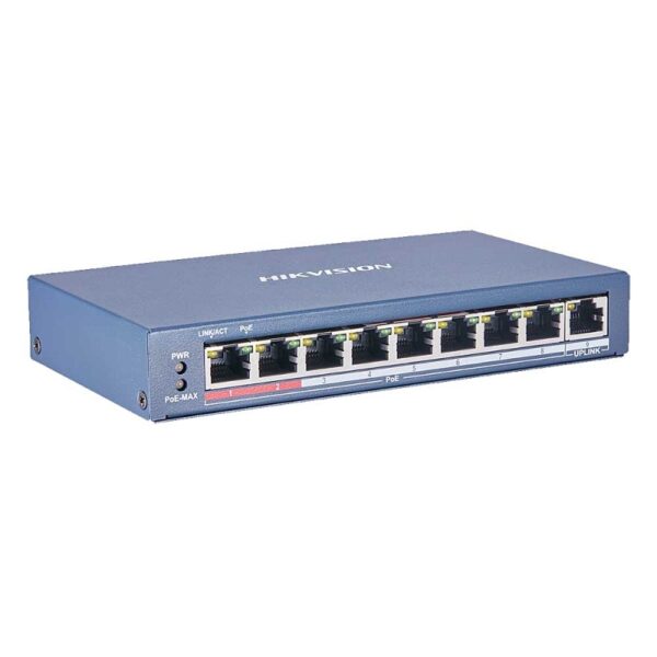 The back side view of 8 Port PoE Switch